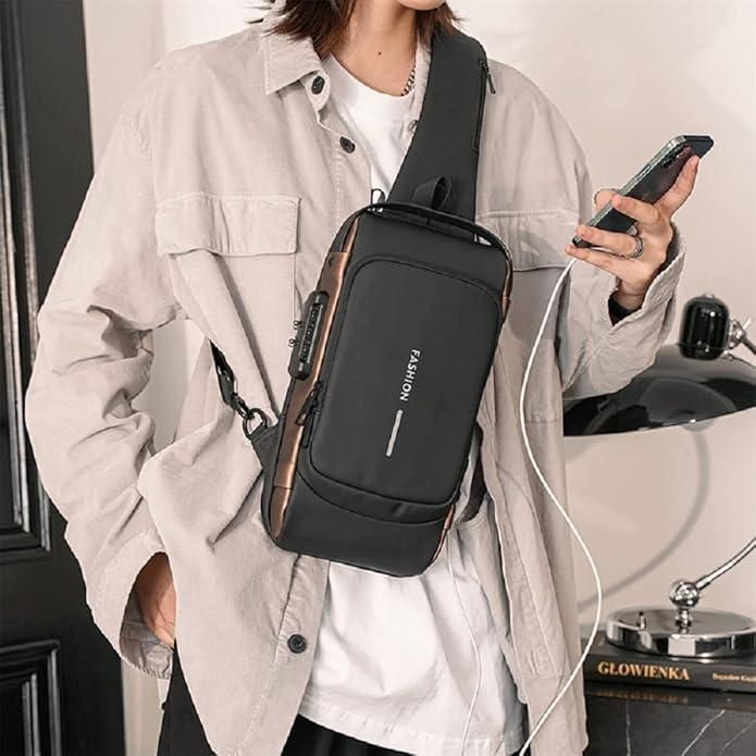 Zyrix Prestige – Leather Sling Bag for Men