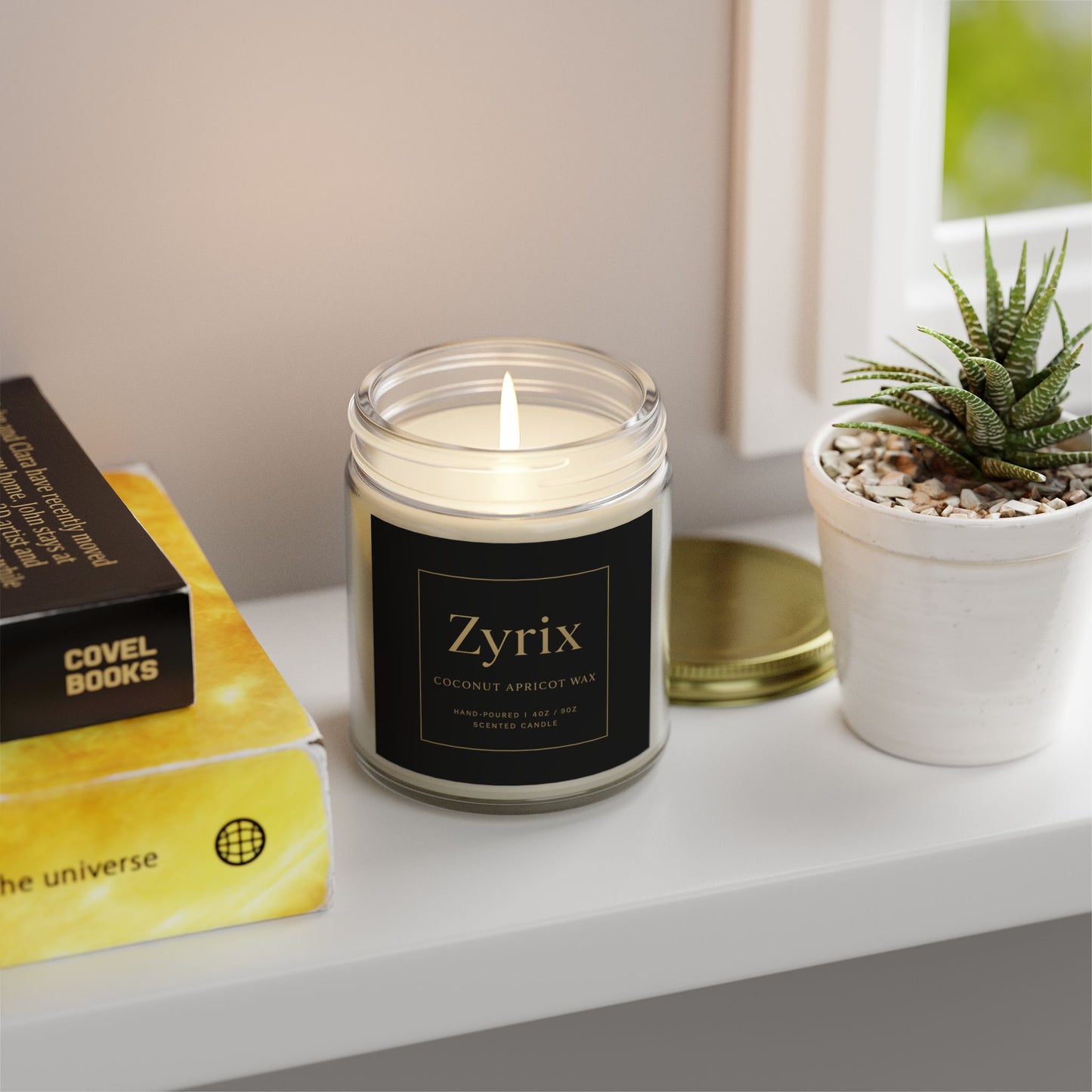 Zyrix CocoApricot Luxe Candle – Elegant Home Aroma