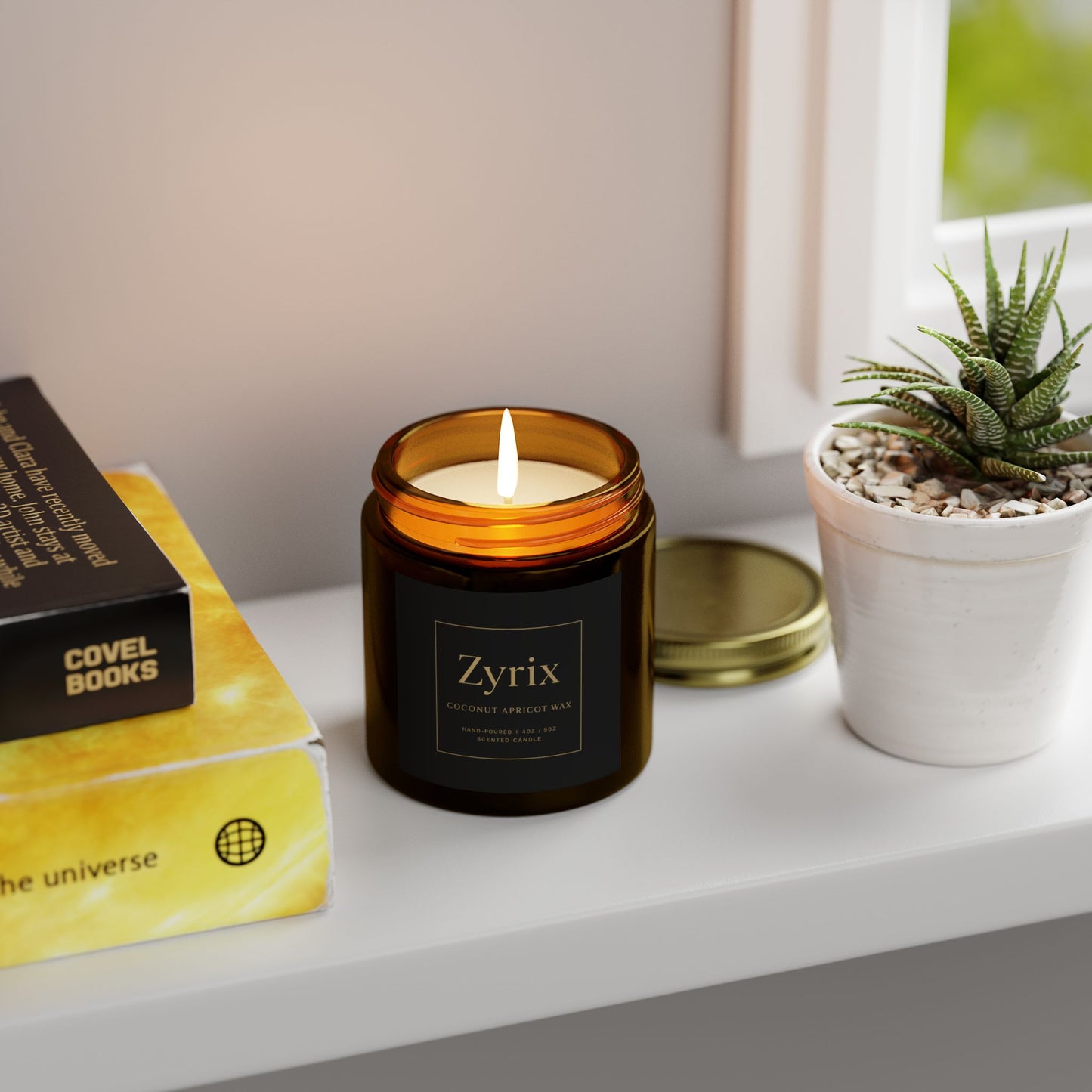 Zyrix CocoApricot Luxe Candle – Elegant Home Aroma