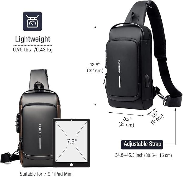 Zyrix Prestige – Leather Sling Bag for Men
