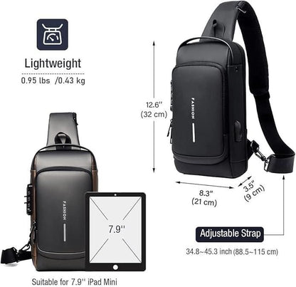 Zyrix Prestige – Leather Sling Bag for Men