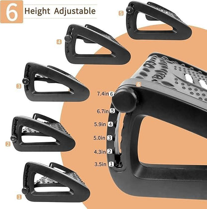 Zyrix ErgoLuxe – Adjustable Footrest Massage Stool