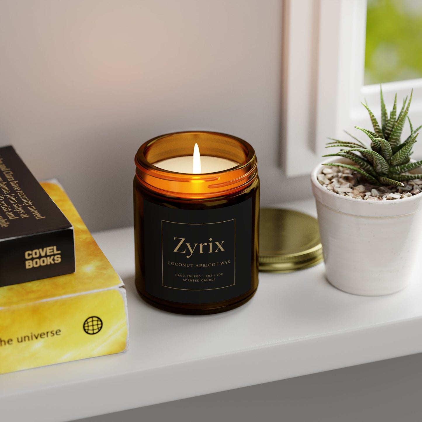 Zyrix CocoApricot Luxe Candle – Elegant Home Aroma
