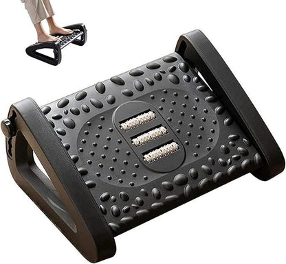Zyrix ErgoLuxe – Adjustable Footrest Massage Stool